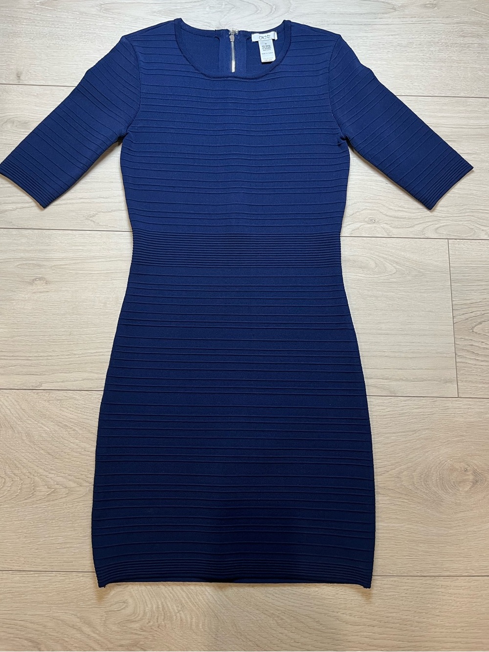 Cache Dress Royal Blue Women’s XS Spandex back silver zipper
